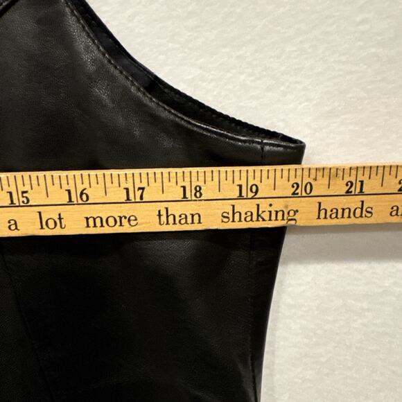 Vintage Continental Leather Fashions Black Vest Western Motorcycle USA Men's 40 - Picture 6 of 8